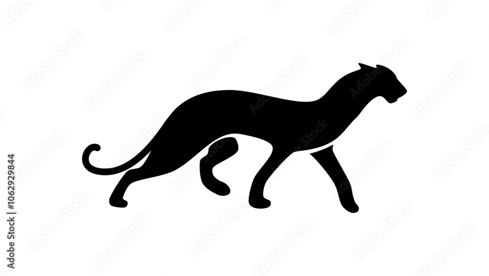 Fototapeta premium panther emblem, black isolated silhouettes