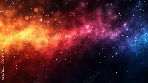 Dark grainy color gradient wave background, grainy orange purple red yellow green colors banner poster cover abstract design, copy space, Generative AI
