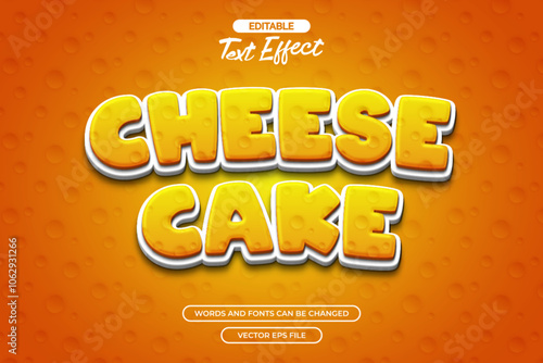 Cheese cake editable text effect with orange gradient background