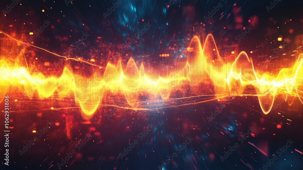 A lively and vibrant audio wave pattern background that captures energy and rhythm, perfect for design projects needing dynamic visual elements and ample copy space. A lively and vibrant audio wave pattern background that captures energy and rhythm, perfect for design projects needing dynamic visual elements and ample copy space.