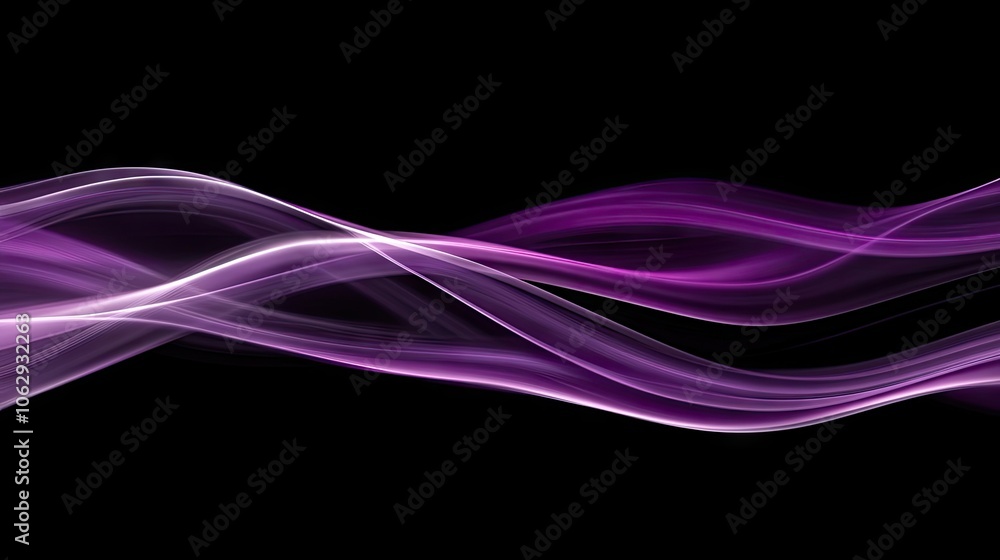 An abstract composition with a harmonious blend of purple and black waves creates a fluid and dynamic background, offering ample photo style copy space for expression. An abstract composition with a harmonious blend of purple and black waves creates a fluid and dynamic background, offering ample photo style copy space for expression.