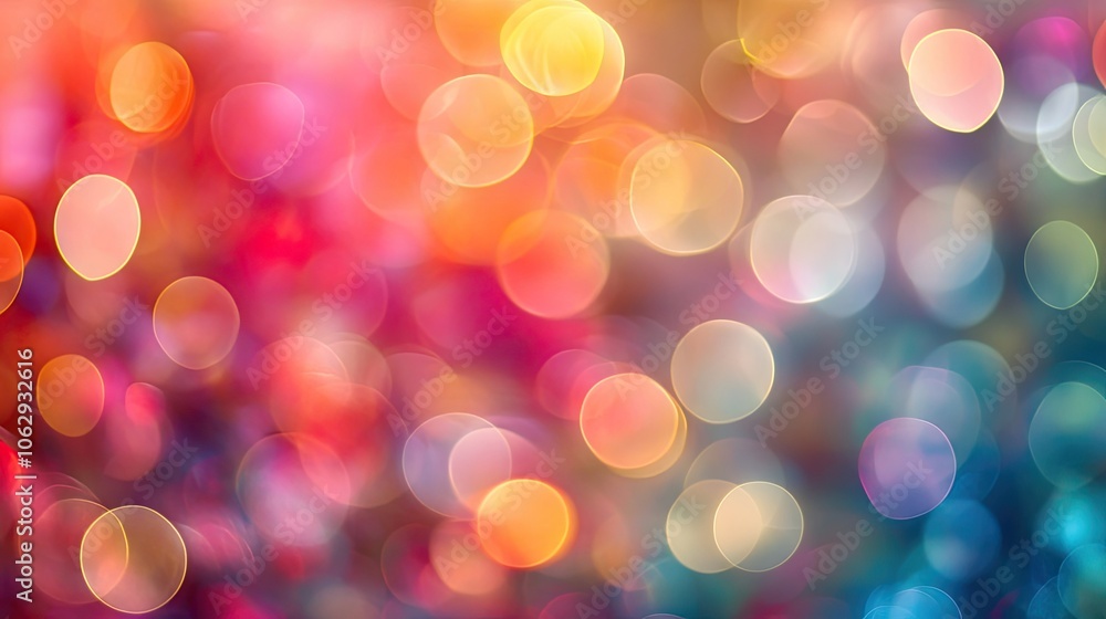 Obraz premium Colorful fireworks create a stunning bokeh background with defocused lights, perfect for capturing the essence of festivities and New Years celebrations in an abstract style.