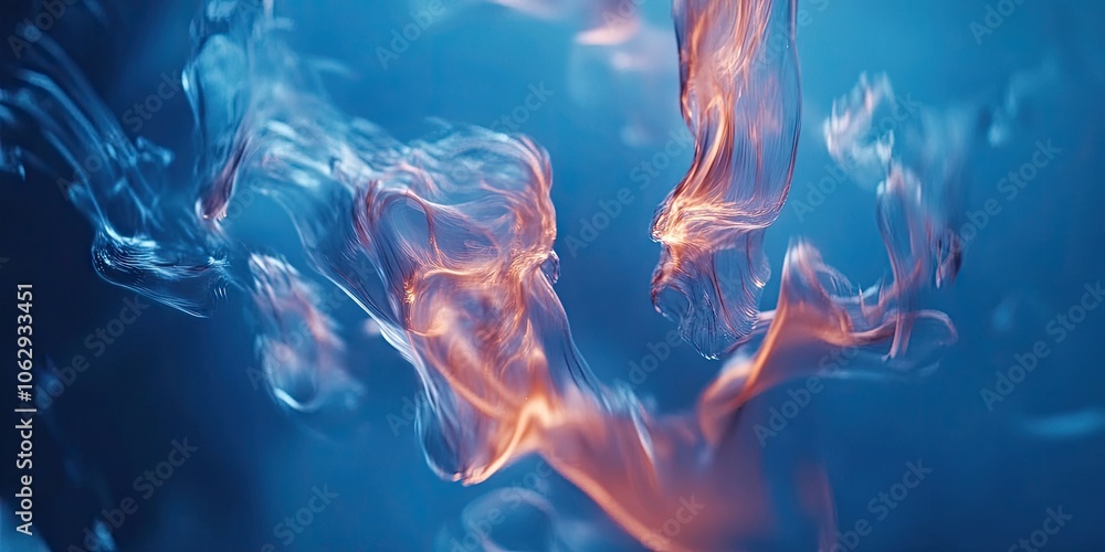 Blurry swirling forms of various shapes dance across a blue backdrop, creating an abstract visual effect, with fluid motions that enhance the swirling theme. Blurry swirling forms of various shapes dance across a blue backdrop, creating an abstract visual effect, with fluid motions that enhance the swirling theme.