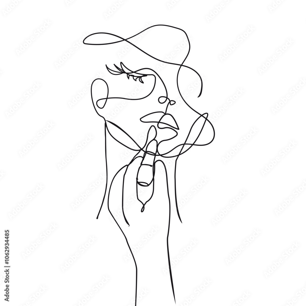 Glamour Woman Continuous One Line Vector Drawing. Female Face Creative Contemporary Abstract Drawing. Beauty Fashion Female Body, Elegant Vector Minimalist Art for Fashion Design, Wall Art, Prints Glamour Woman Continuous One Line Vector Drawing. Female Face Creative Contemporary Abstract Drawing. Beauty Fashion Female Body, Elegant Vector Minimalist Art for Fashion Design, Wall Art, Prints