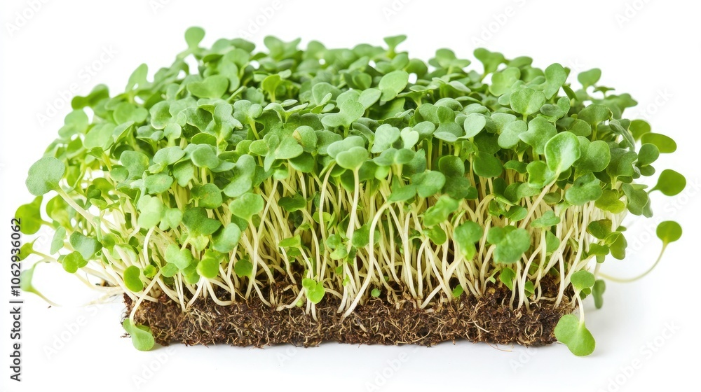 Fototapeta premium Fresh Microgreens Growing in Soil Tray
