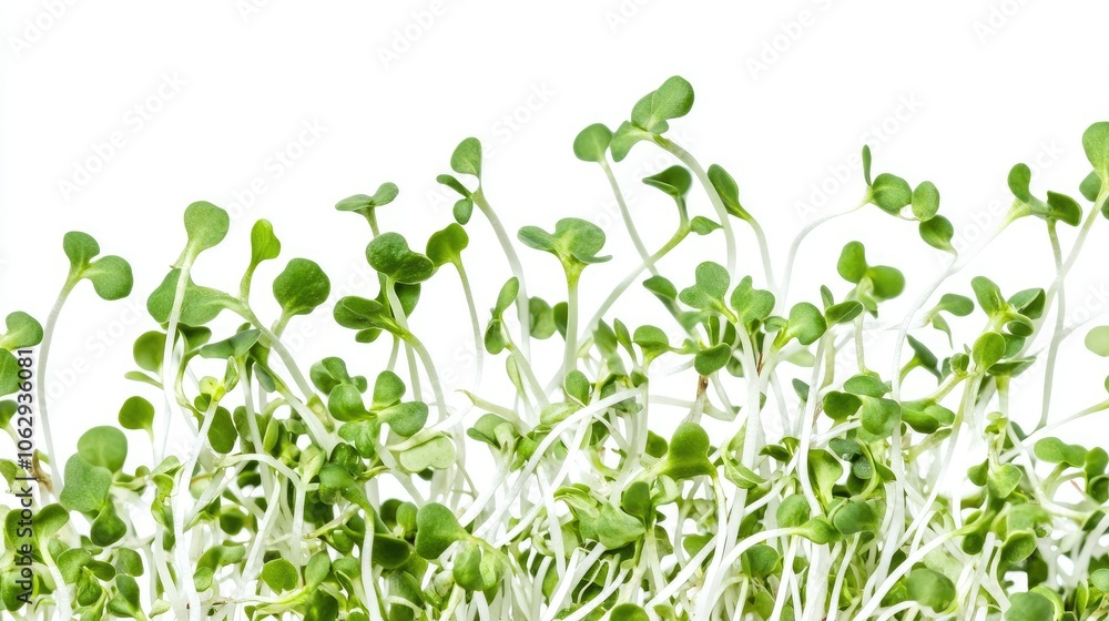 Fresh Microgreens on White Background Fresh Microgreens on White Background