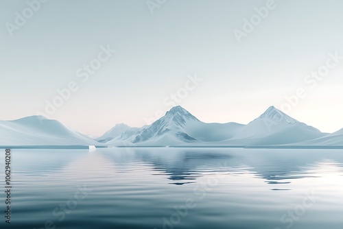 Wallpaper Mural Snow-Capped Mountains Reflected in Still Water Torontodigital.ca