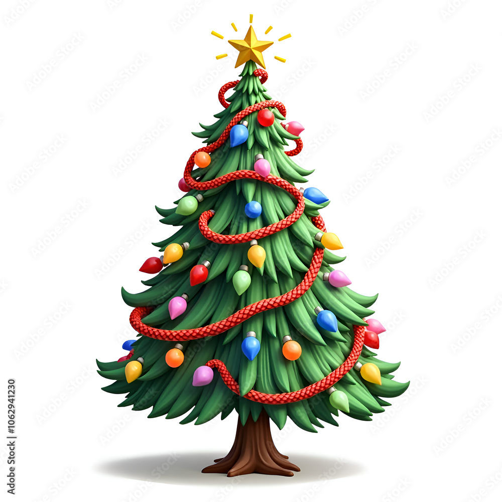 A beautifully decorated christmas tree brings joy and warmth to the holiday season, digital illustration of festive holiday theme concept. A beautifully decorated christmas tree brings joy and warmth to the holiday season, digital illustration of festive holiday theme concept.