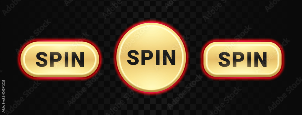 Spin button icon or gaming symbol set for start game online casino Spin button icon or gaming symbol set for start game online casino