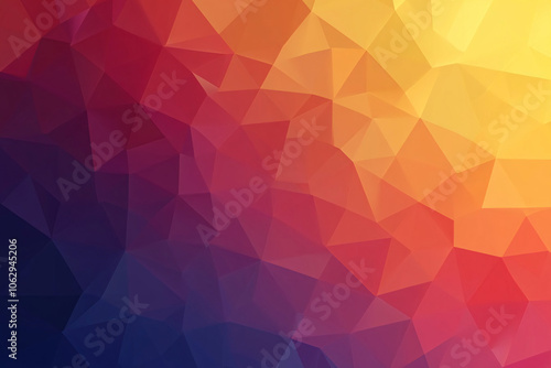 Abstract Low Poly Gradient: A captivating digital illustration showcases a vibrant, abstract low poly gradient, with a mesmerizing blend of warm and cool tones.