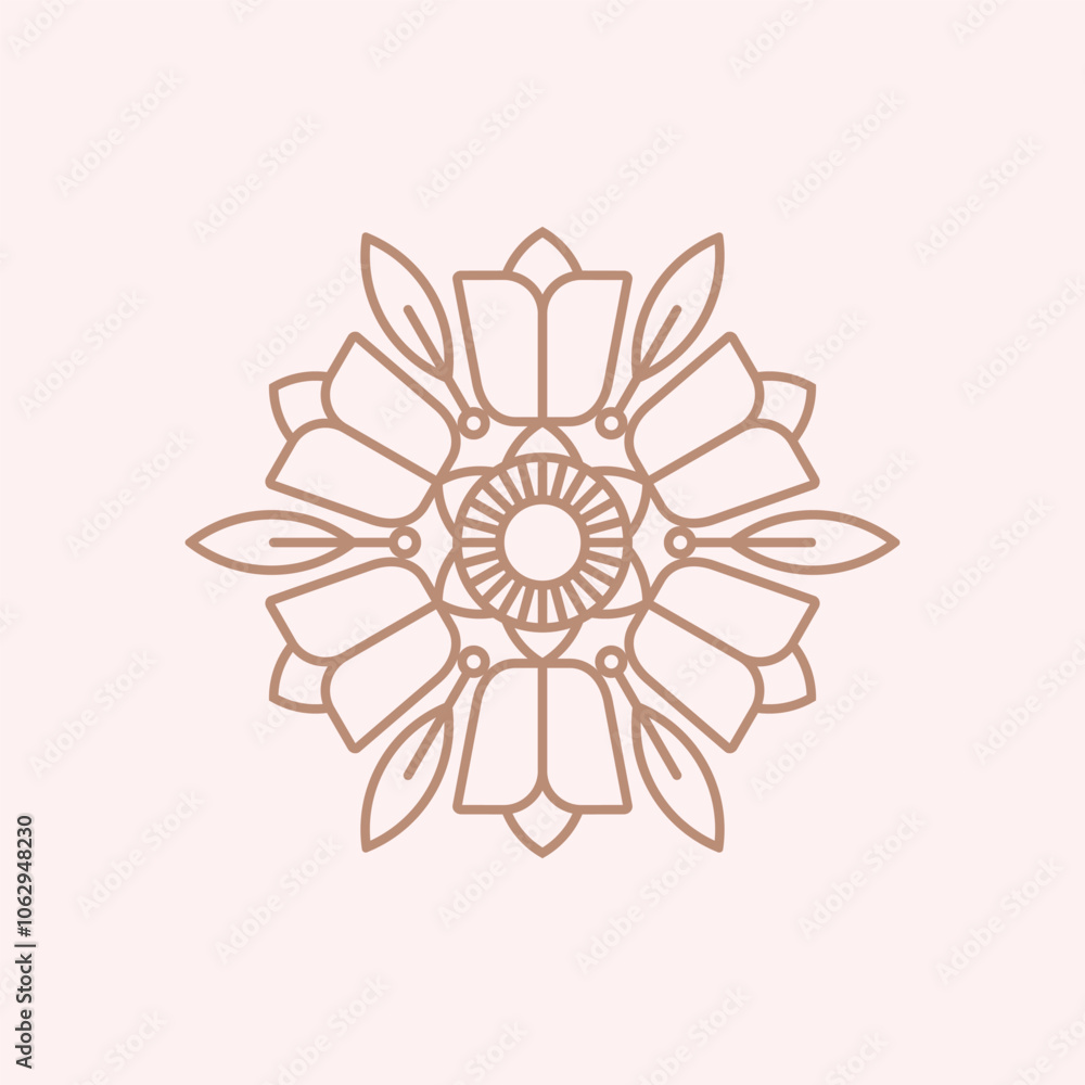 flower mandala ornament vector icon logo design flower mandala ornament vector icon logo design