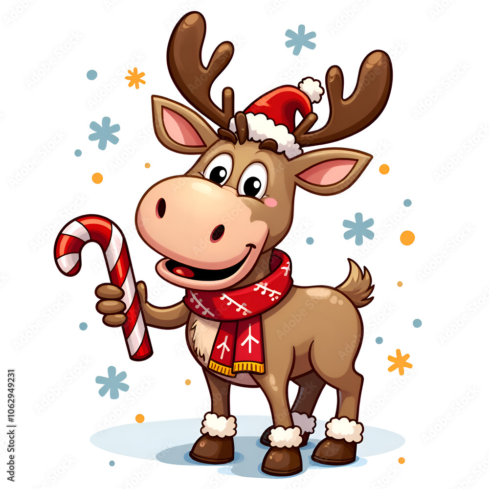 Celebrate the joy of the holidays with a playful and merry reindeer, digital illustration of character design concept. Celebrate the joy of the holidays with a playful and merry reindeer, digital illustration of character design concept.