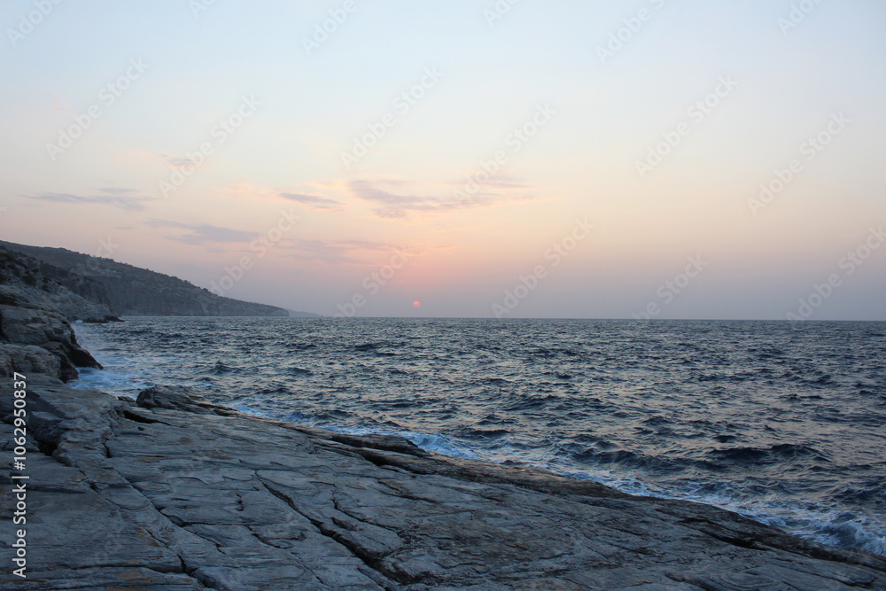 Landscape with rocks and sea. Landscape with rocks and sea.