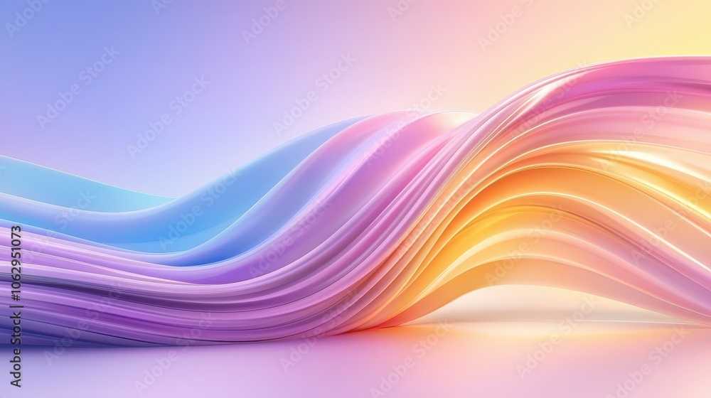 Flowing rainbow stripes with smooth curves and soft transitions, forming a bright and dynamic background. Flowing rainbow stripes with smooth curves and soft transitions, forming a bright and dynamic background.
