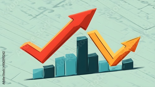 Wallpaper Mural Upward Trend  Business Growth  Financial Success  Bar Chart  Arrows  Abstract Torontodigital.ca