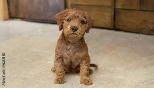 puppy on the floor, generative ai	
