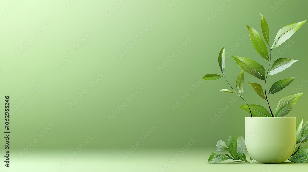 Refined green background with minimal abstract details, featuring open space for stylish text or branding.