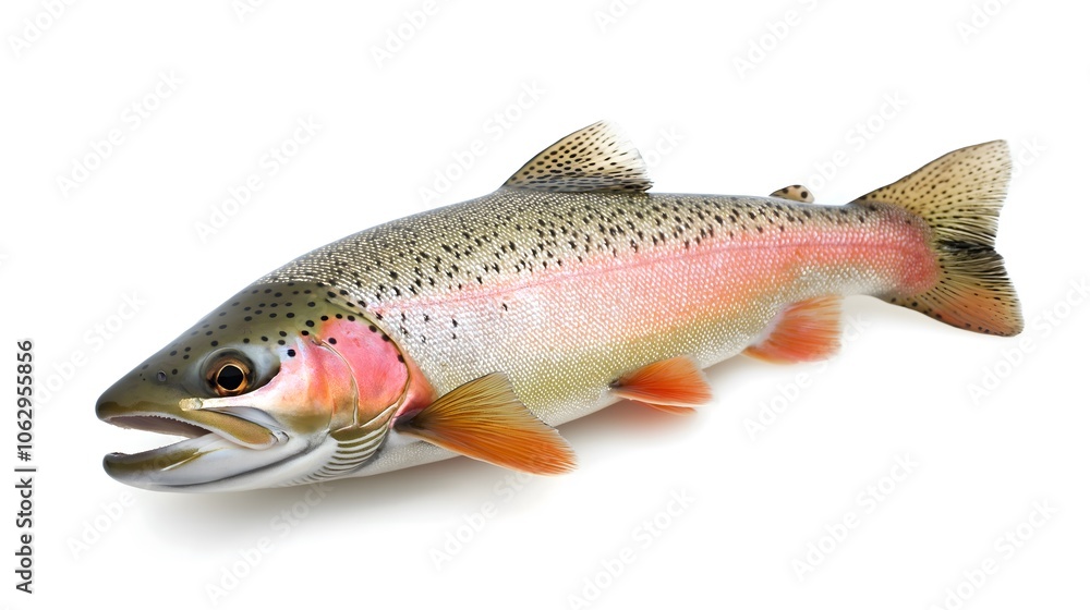 trout on white background trout on white background