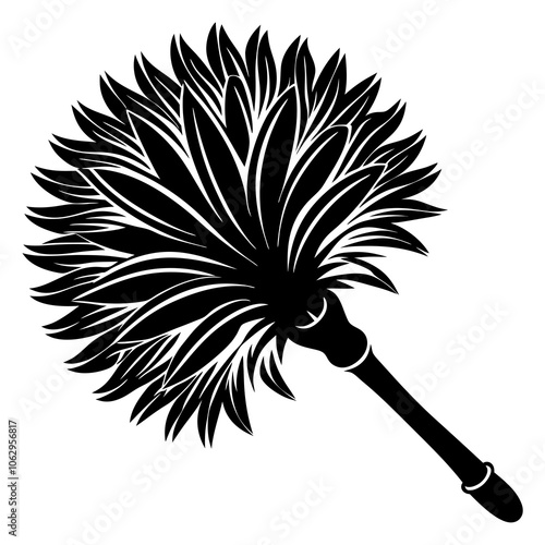 Feather duster silhouette. Vector illustration 