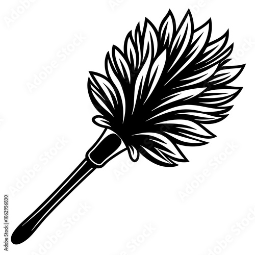 Feather duster silhouette. Vector illustration 