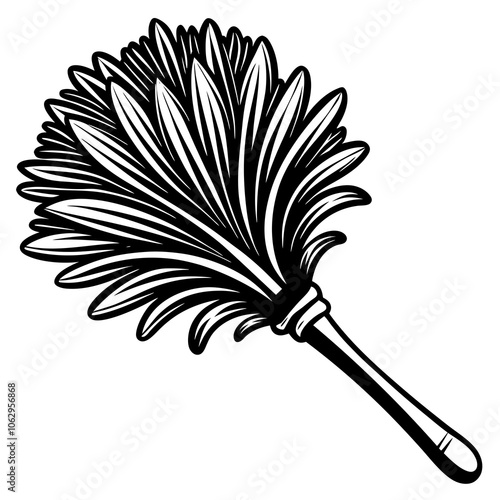 Feather duster silhouette. Vector illustration 