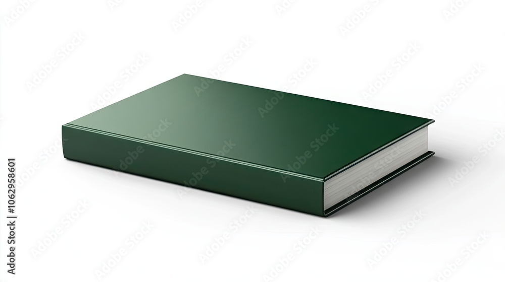 3D book with a green cover isolated on a white background, ideal for creating realistic visual presentations. This 3D book design features a clean and modern look with ample copy space. 3D book with a green cover isolated on a white background, ideal for creating realistic visual presentations. This 3D book design features a clean and modern look with ample copy space.