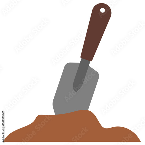 Shovel dig on soil