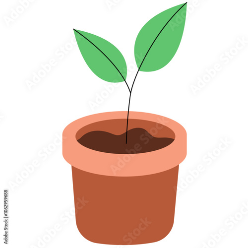 Sprout with plant pot