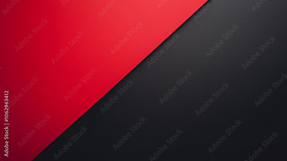Diagonal red and black color block design creating a bold, modern aesthetic background Diagonal red and black color block design creating a bold, modern aesthetic background