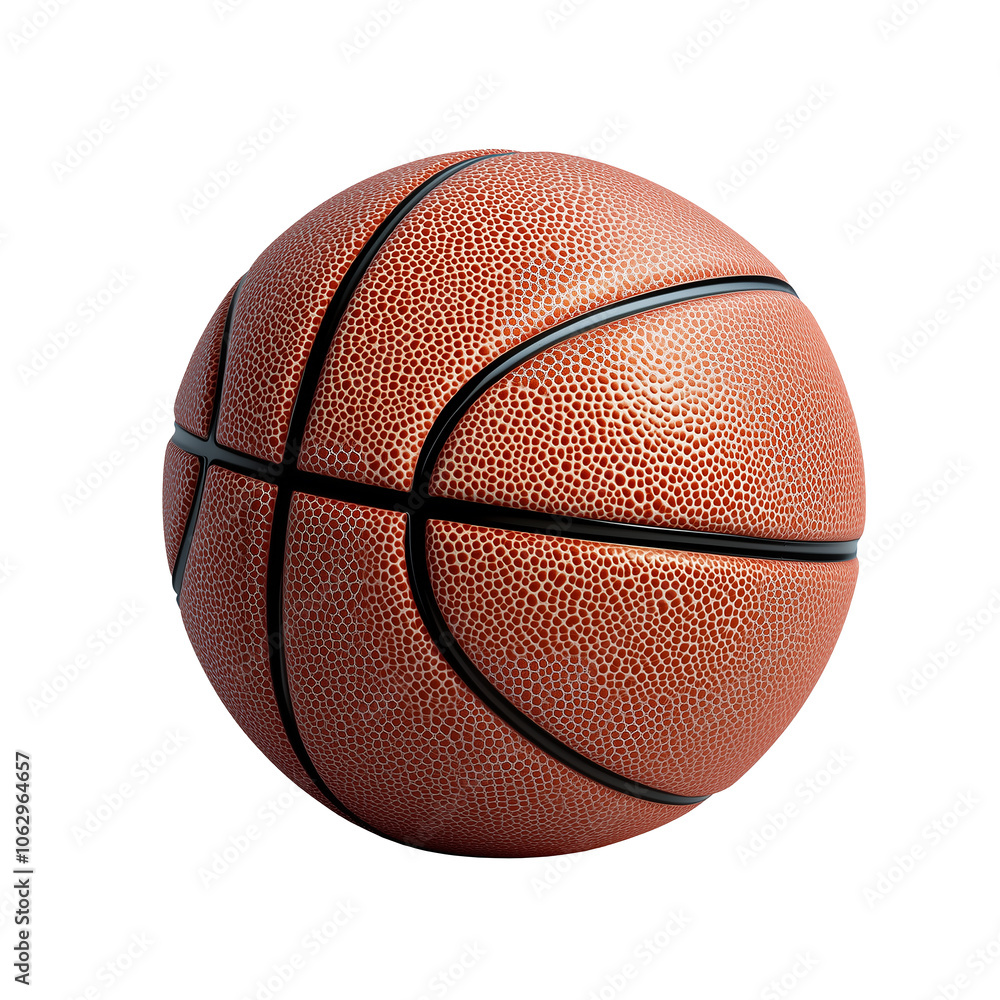 Obraz premium 3d rendering icon basketball illustration PNG. cartoon minimal style on transparent isolated background.