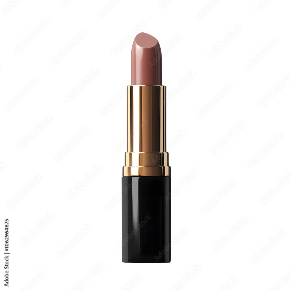 Obraz premium luxury lipstick with black and gold tube isolated on transparent background Generative Ai.