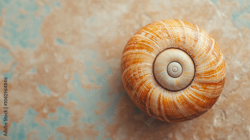 Crisp macro image of snail shell with spiral details and textures Crisp macro image of snail shell with spiral details and textures