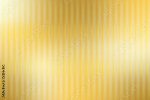Gold Ribbed Glass texture background. Blur vintage mettalic empty banner. Mesh gradient reeded backdrop