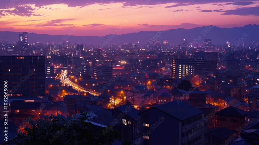 Fototapeta premium The Cityscape at Twilight