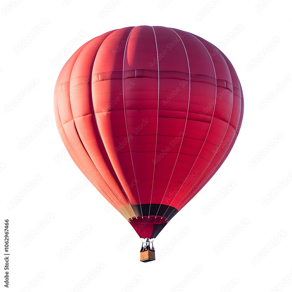 Obraz premium Solitary Red Hot air Balloon Floating Serenely in the Cloudless Sky