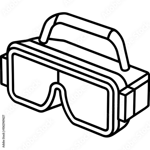 VR glasses vector virtual reality headset icon. Virtual reality helmet isolated goggles device illustration.