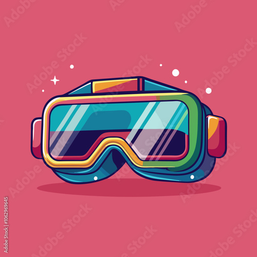 VR glasses vector virtual reality headset icon. Virtual reality helmet isolated goggles device illustration.