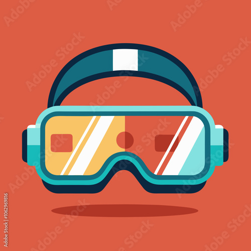 VR glasses vector virtual reality headset icon. Virtual reality helmet isolated goggles device illustration.