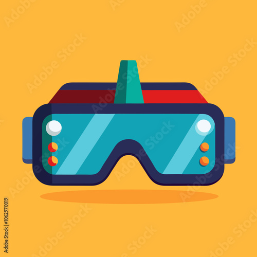 VR glasses vector virtual reality headset icon. Virtual reality helmet isolated goggles device illustration.