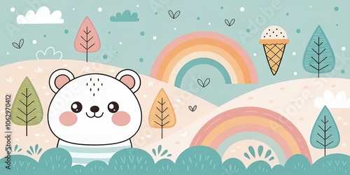 minimalist cute cartoon cool pattern background