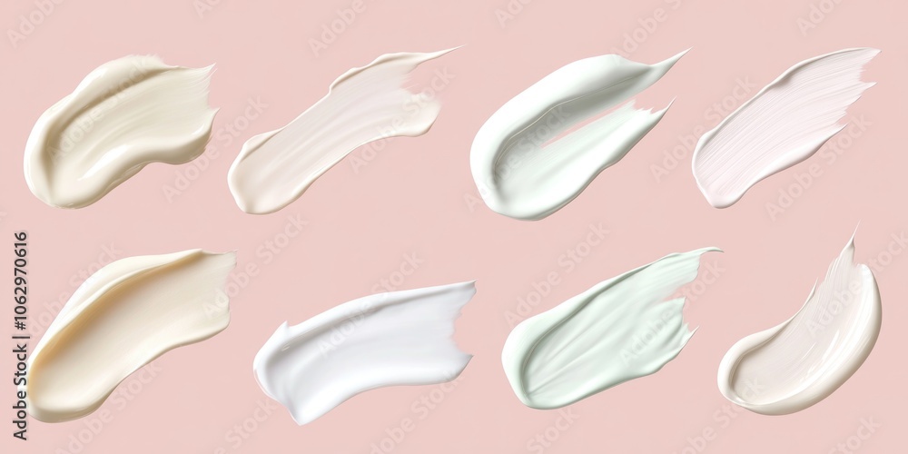 Row of makeup brushes with different colors and textures. Concept of a variety of makeup options for different skin types and preferences Row of makeup brushes with different colors and textures. Concept of a variety of makeup options for different skin types and preferences