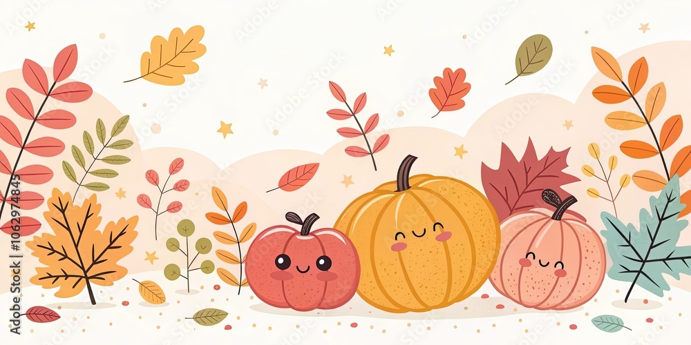 minimalist cute cartoon fall banner background minimalist cute cartoon fall banner background