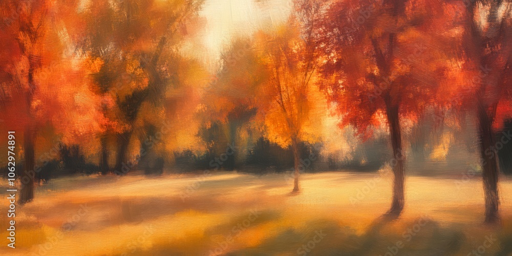 A blurry background of fall colors in a park, with maple trees and a warm, cozy feeling. A blurry background of fall colors in a park, with maple trees and a warm, cozy feeling.