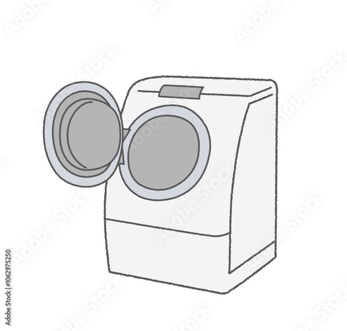 図版_イラスト_023_ドラム式洗濯機