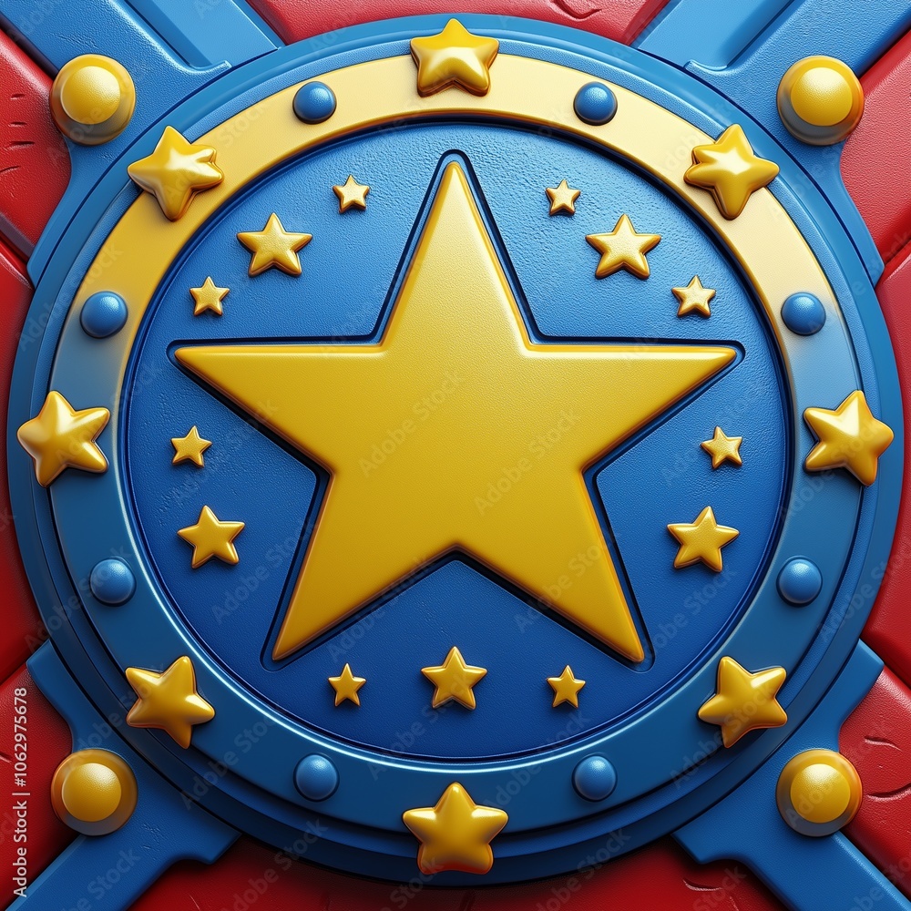 Patriotic Shield design emblem with Stars