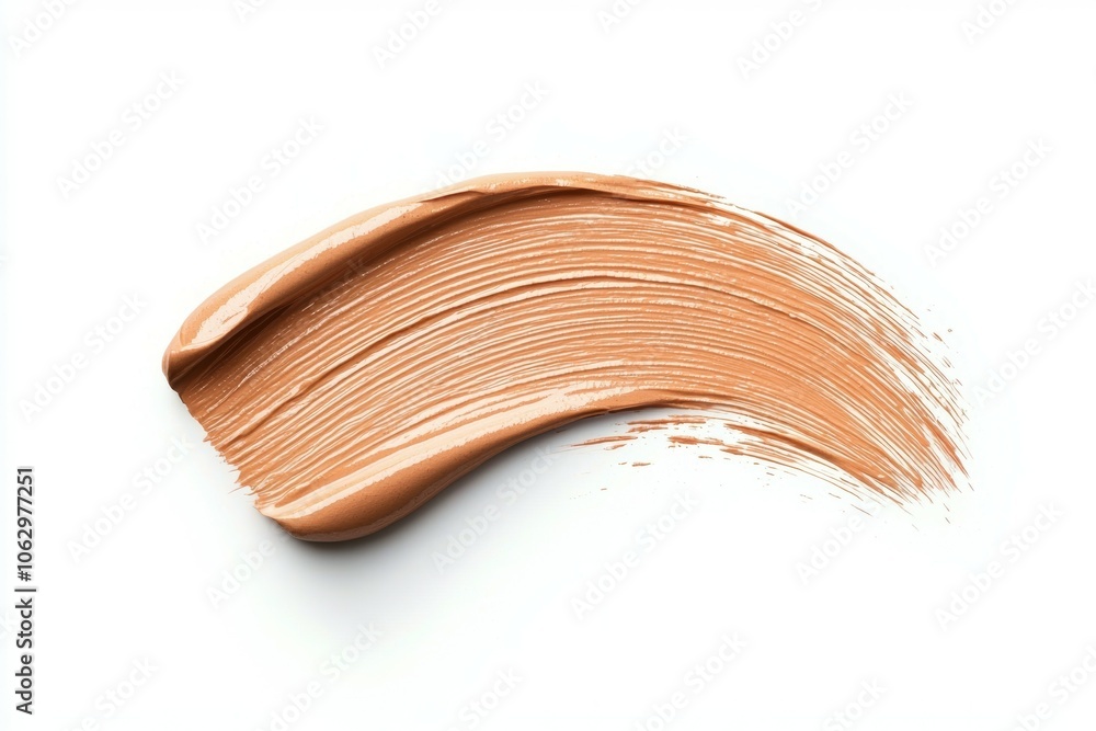 A brush stroke of a tan color makeup A brush stroke of a tan color makeup