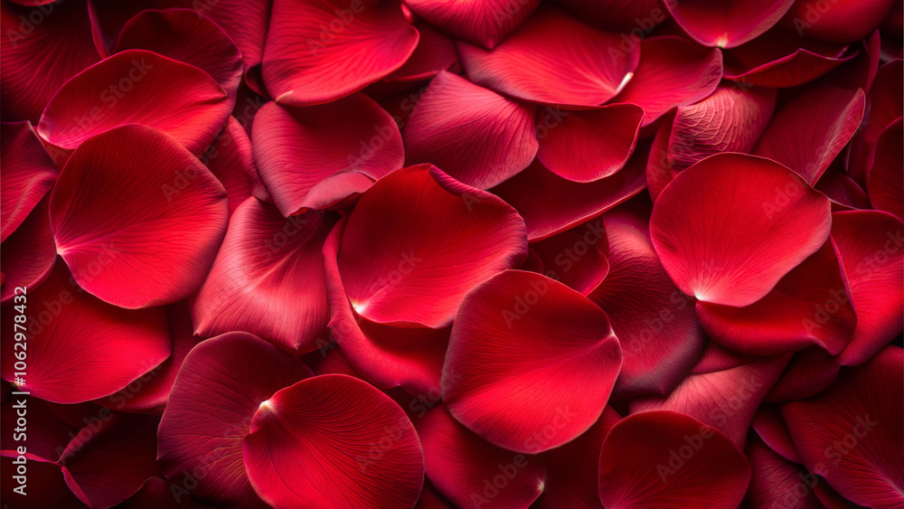 Close-up of scattered red rose petals creating a rich texture background, valentine's day
Close-up of scattered red rose petals creating a rich texture background, valentine's day