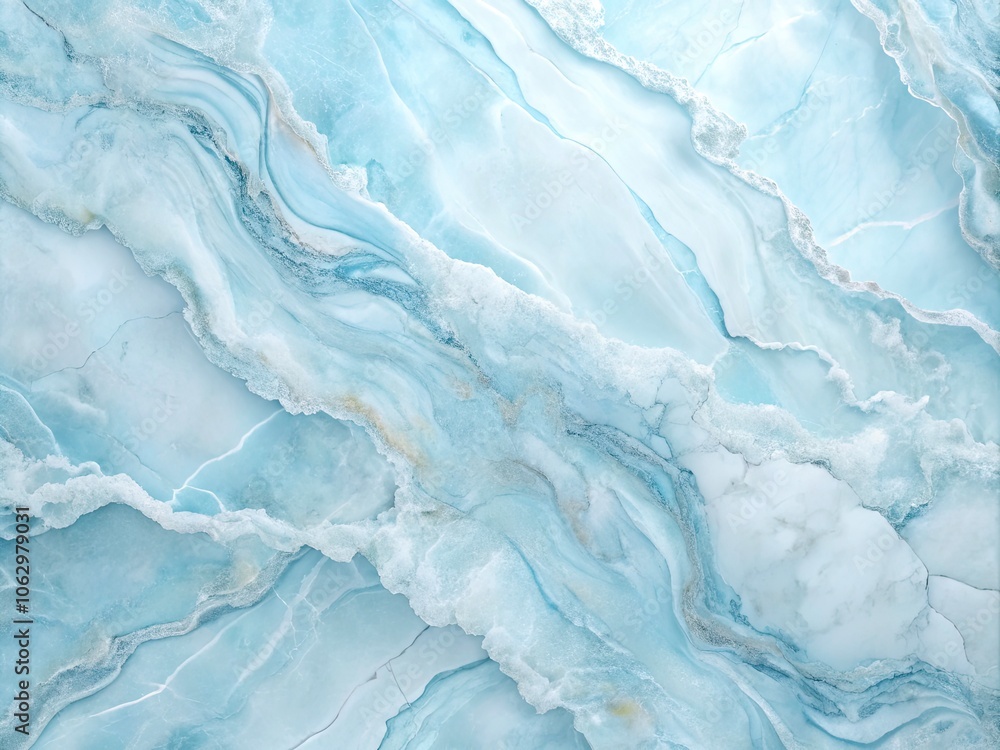 Naklejka premium Serene Fluid Marble Effect in Light Blue Tones - Abstract Art, Marble Texture, Blue Aesthetic, Soft Colors, Tranquil Designs, Fluid Art, Modern Decor