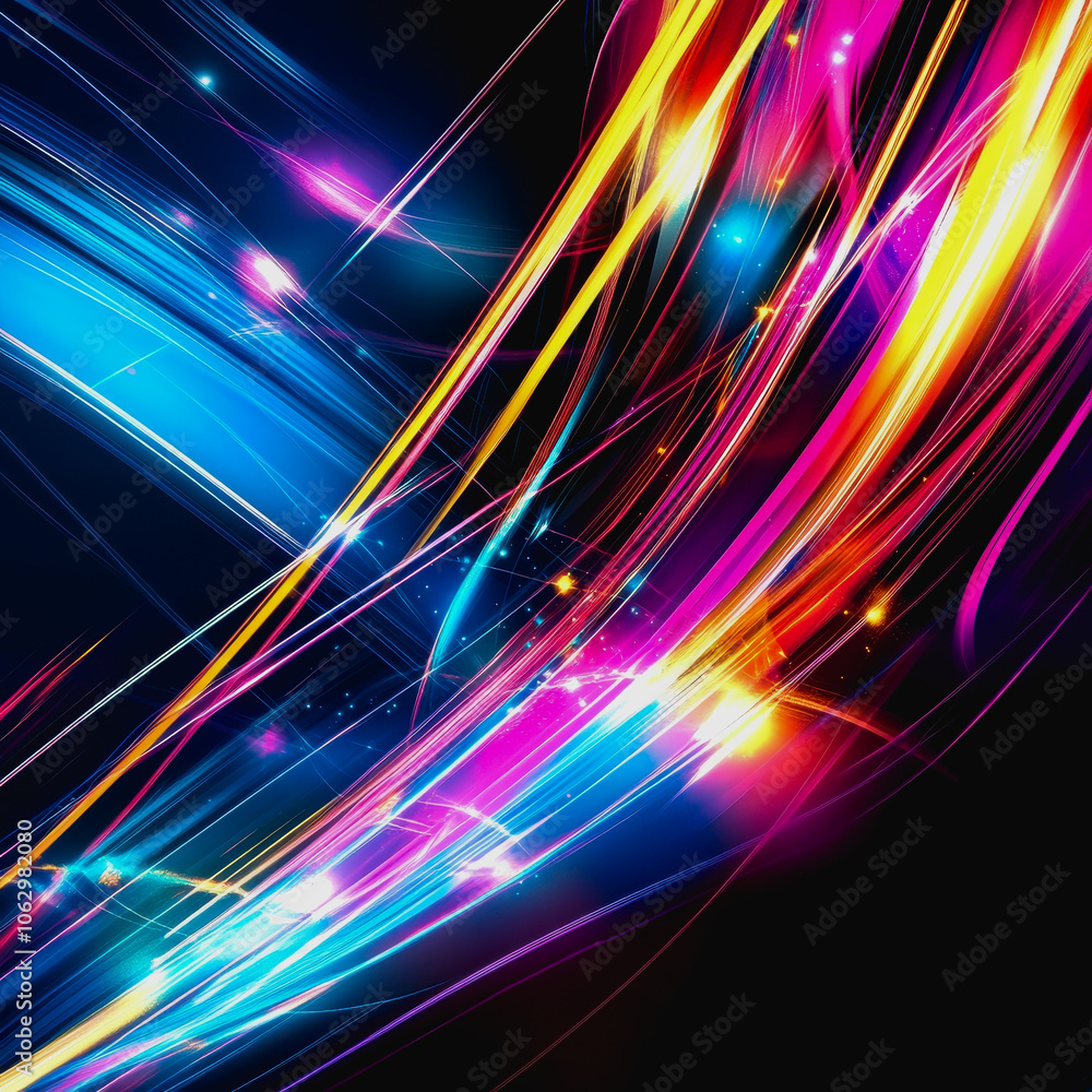 This vibrant abstract digital composition features dynamic light trails and a blend of colors, creating an energetic and captivating background suitable for various creative projects. This vibrant abstract digital composition features dynamic light trails and a blend of colors, creating an energetic and captivating background suitable for various creative projects.
