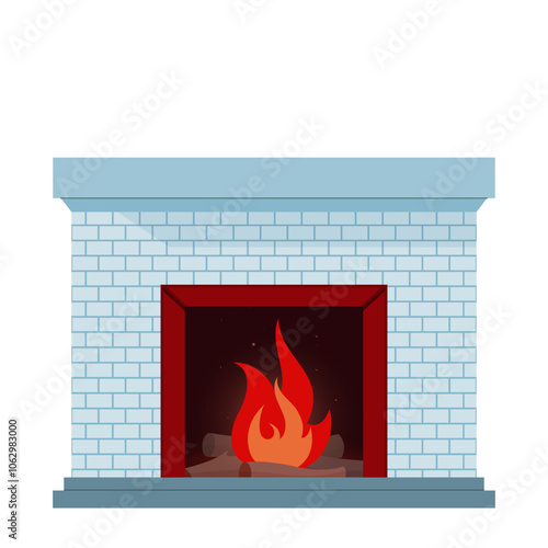 fireplace with burning fire